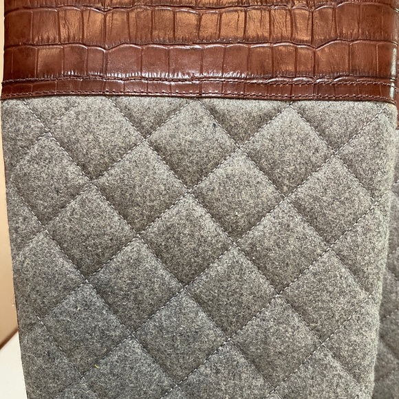 Sperry Topsliders Gray Diamond Quilted Brown Leather Boots Size 8 very classy - Picture 9 of 14